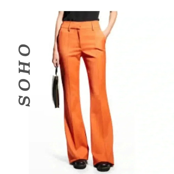 🆕Soho Orange Flare Leg Suit Pants M🆕 - Picture 1 of 13